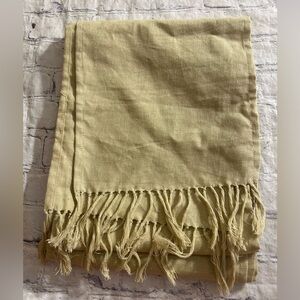 SARO LIFESTYLE TAN WITH GOLD METALLIC AND FRINGE RN 67152 COTTON AND LINEN ITEM